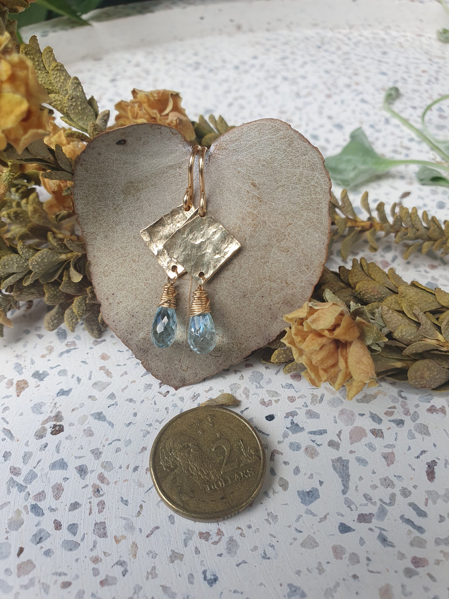 Hammered Diamond - Swiss Blue Topaz